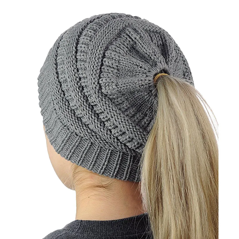 Pony Tail Beanies.. Assorted Colours.