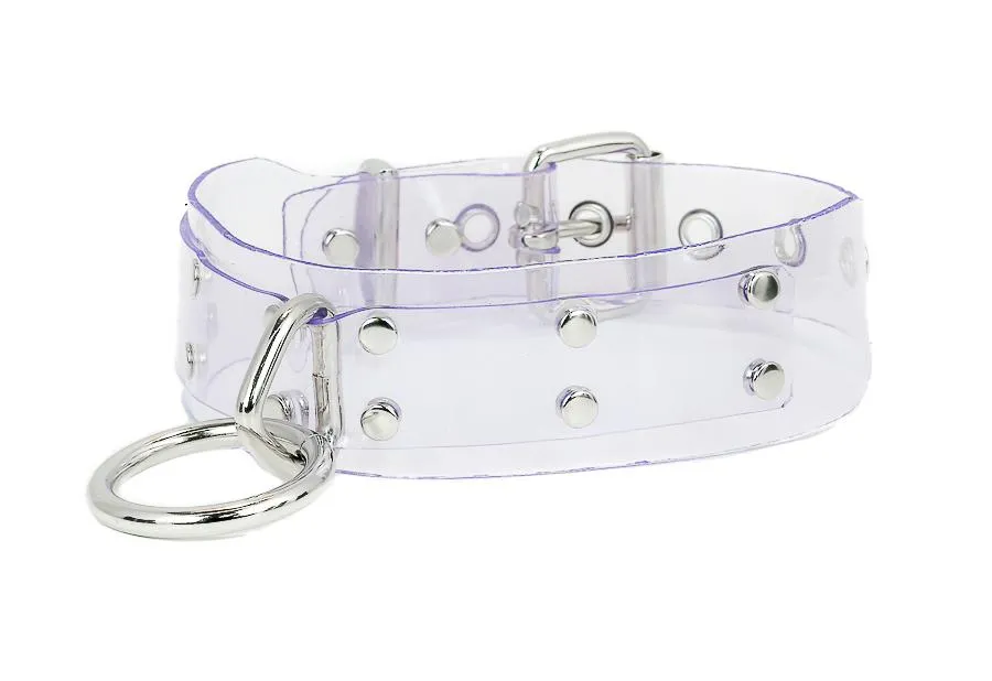 Pvc1  Bondage Collar With Large Ring