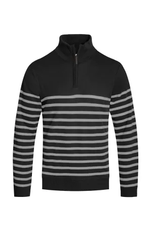 QUARTER ZIP STRIPE PULLOVER