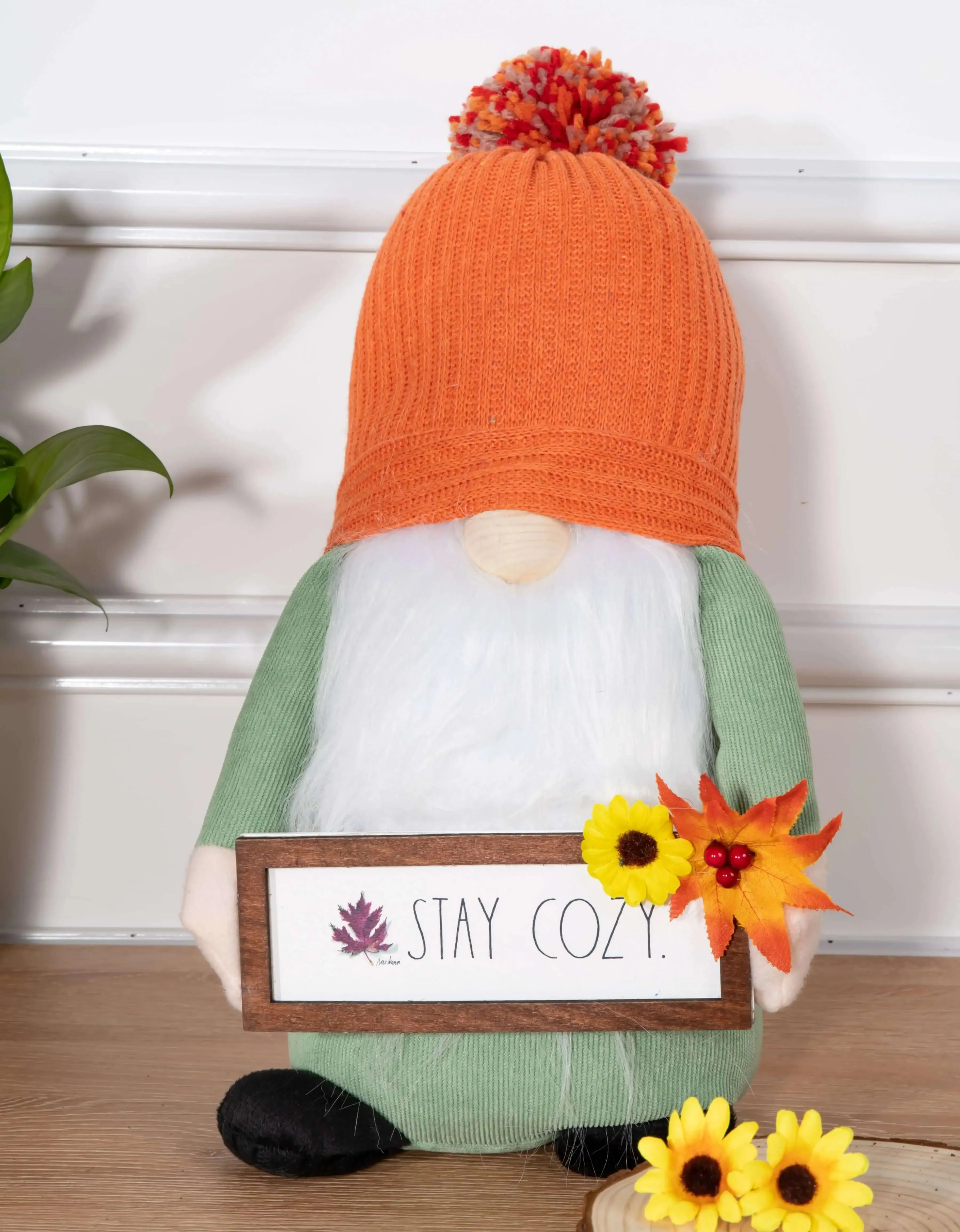 Rae Dunn “Stay Cozy” Rae Dunn Fall Gnome with Beanie