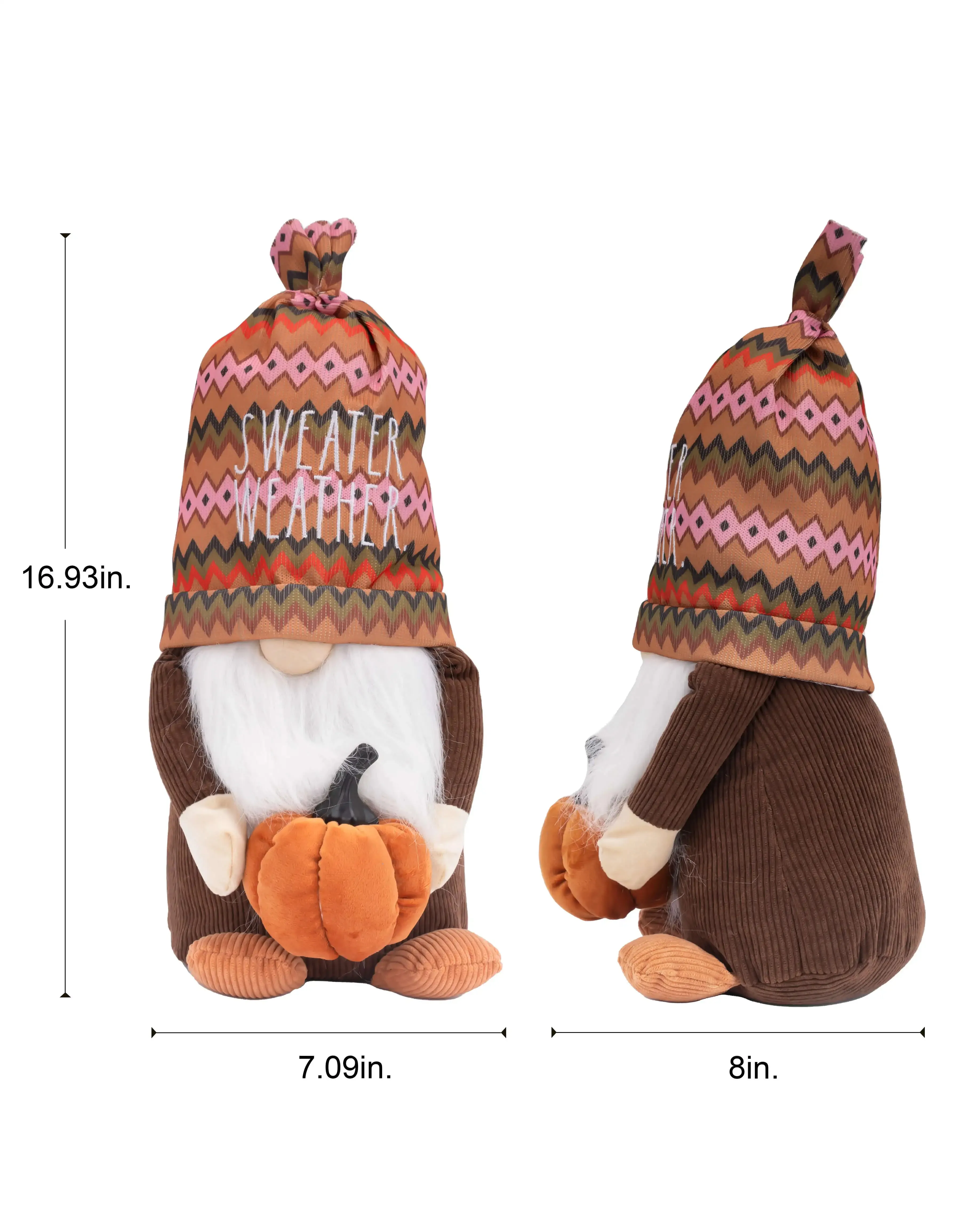 Rae Dunn “Sweater Weather” Fall-Themed Plush Pumpkin Gnome