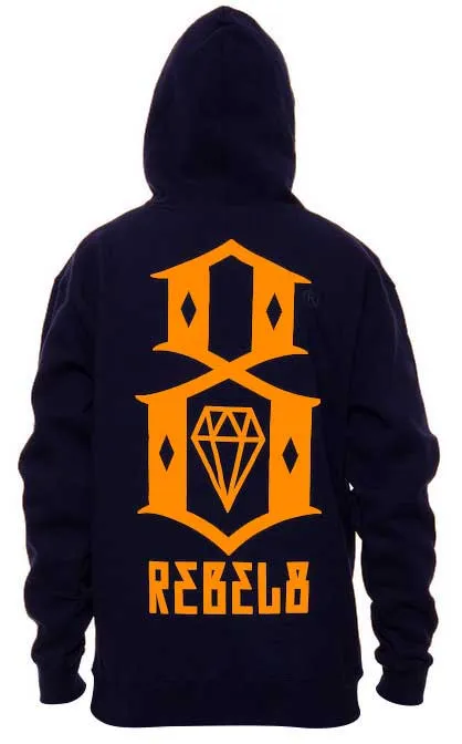 Rebel8 Logo Pullover Hoodie Navy