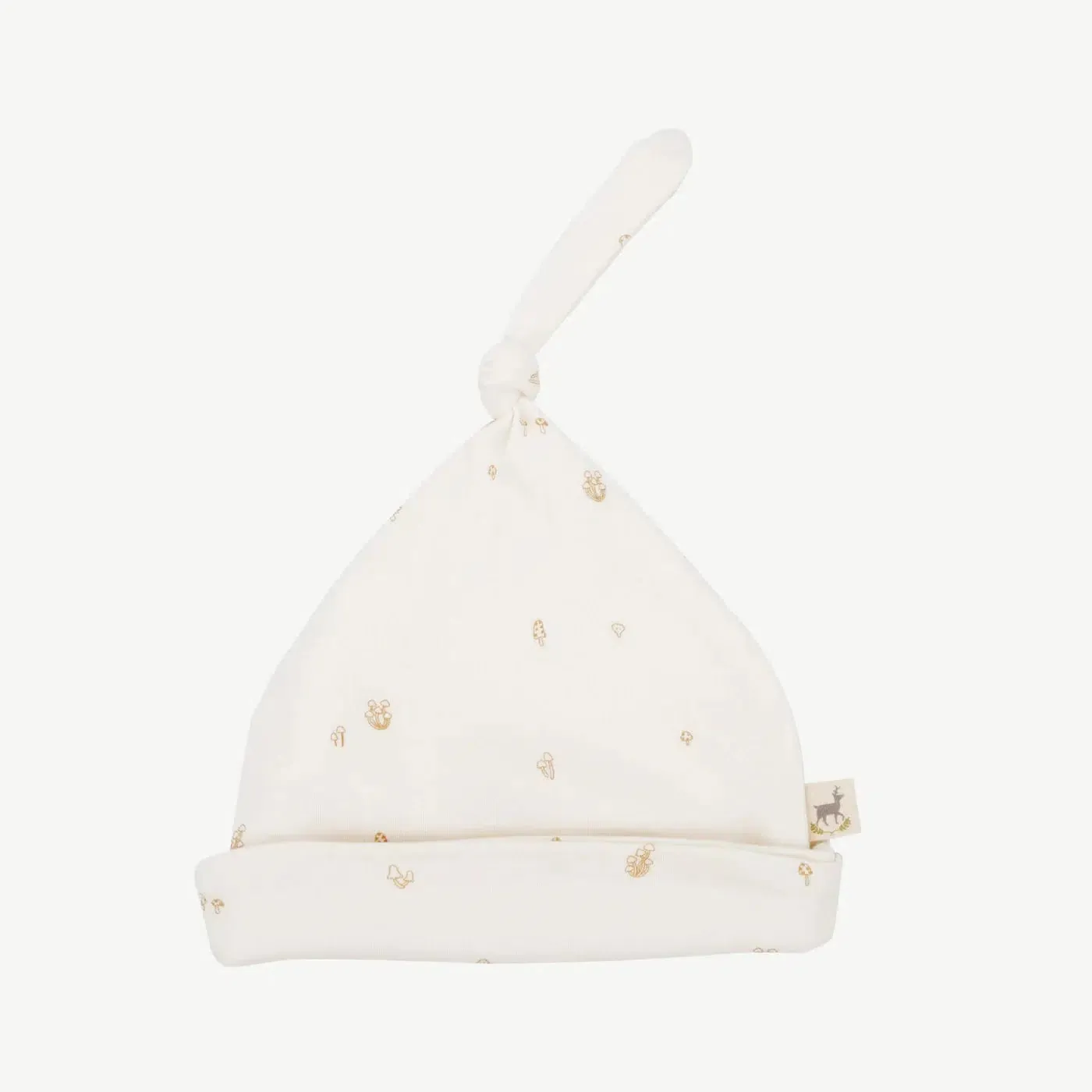 Red Caribou - Organic Pima Cotton Beanie - Ivory Mushrooms