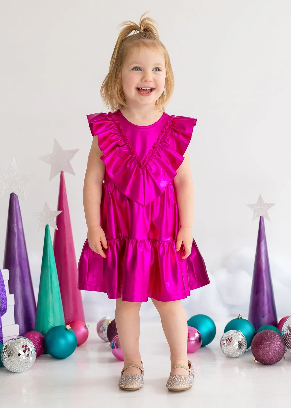 Rockin' Around Fuchsia Dress
