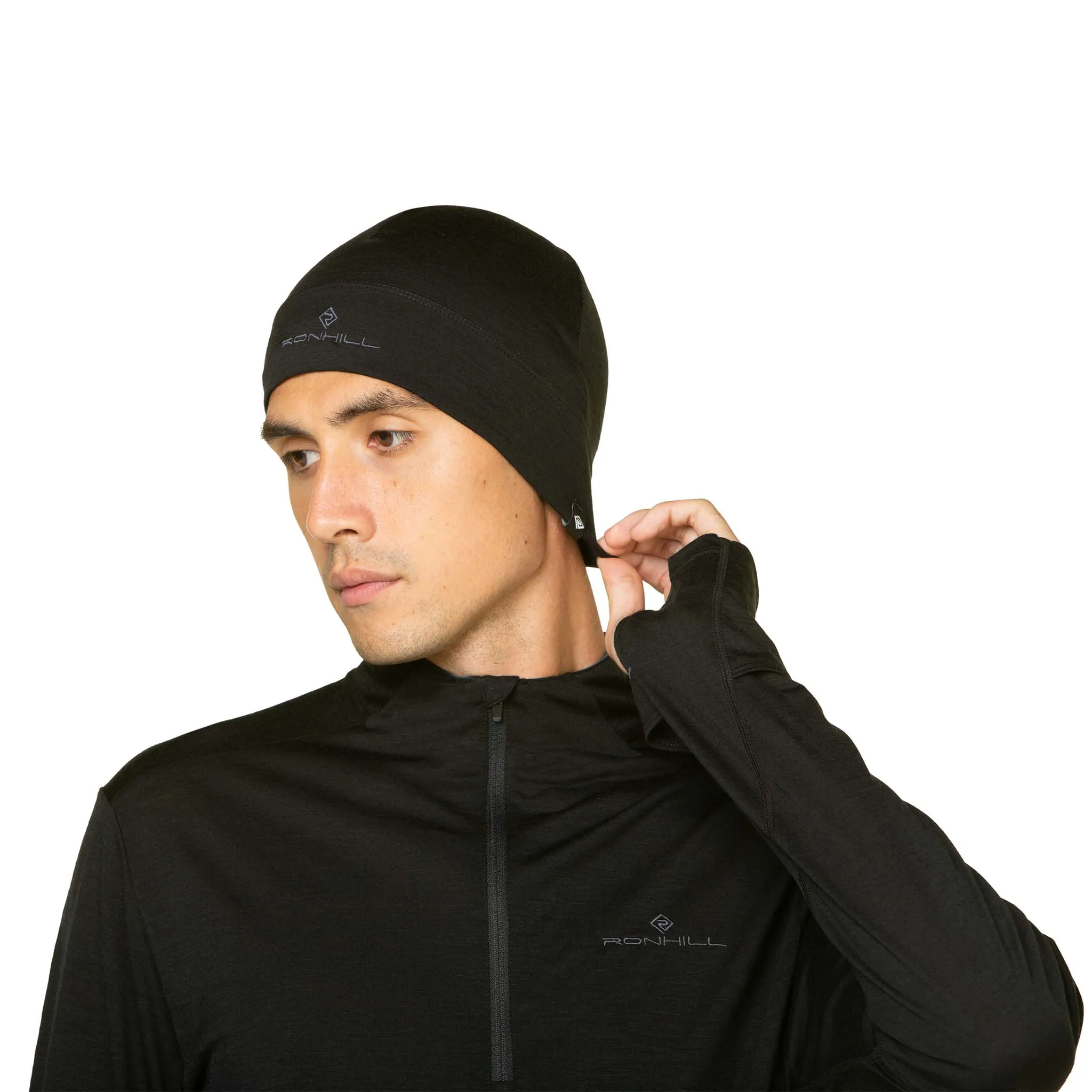 Ronhill | Unisex Merino Beanie - Black/Lake