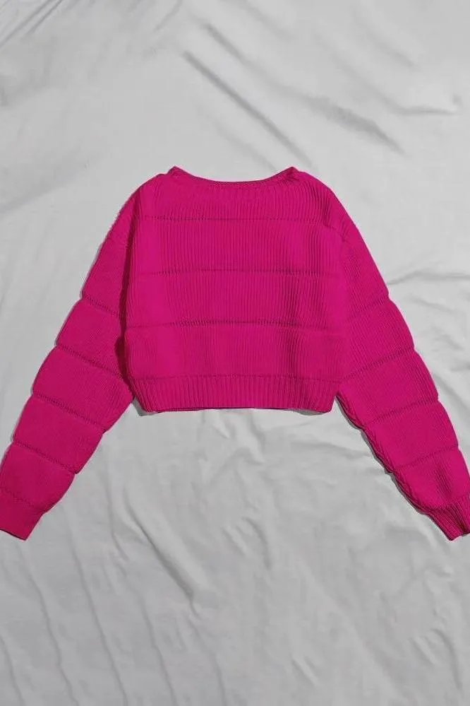 Round Neck Short Pullover Sweater