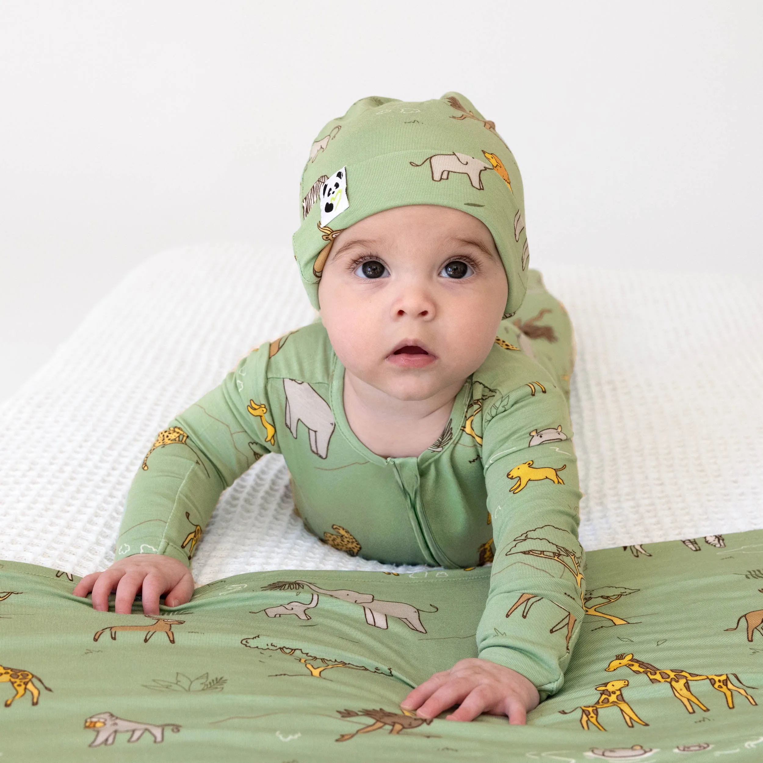 Savannah Bamboo Swaddle & Beanie Set