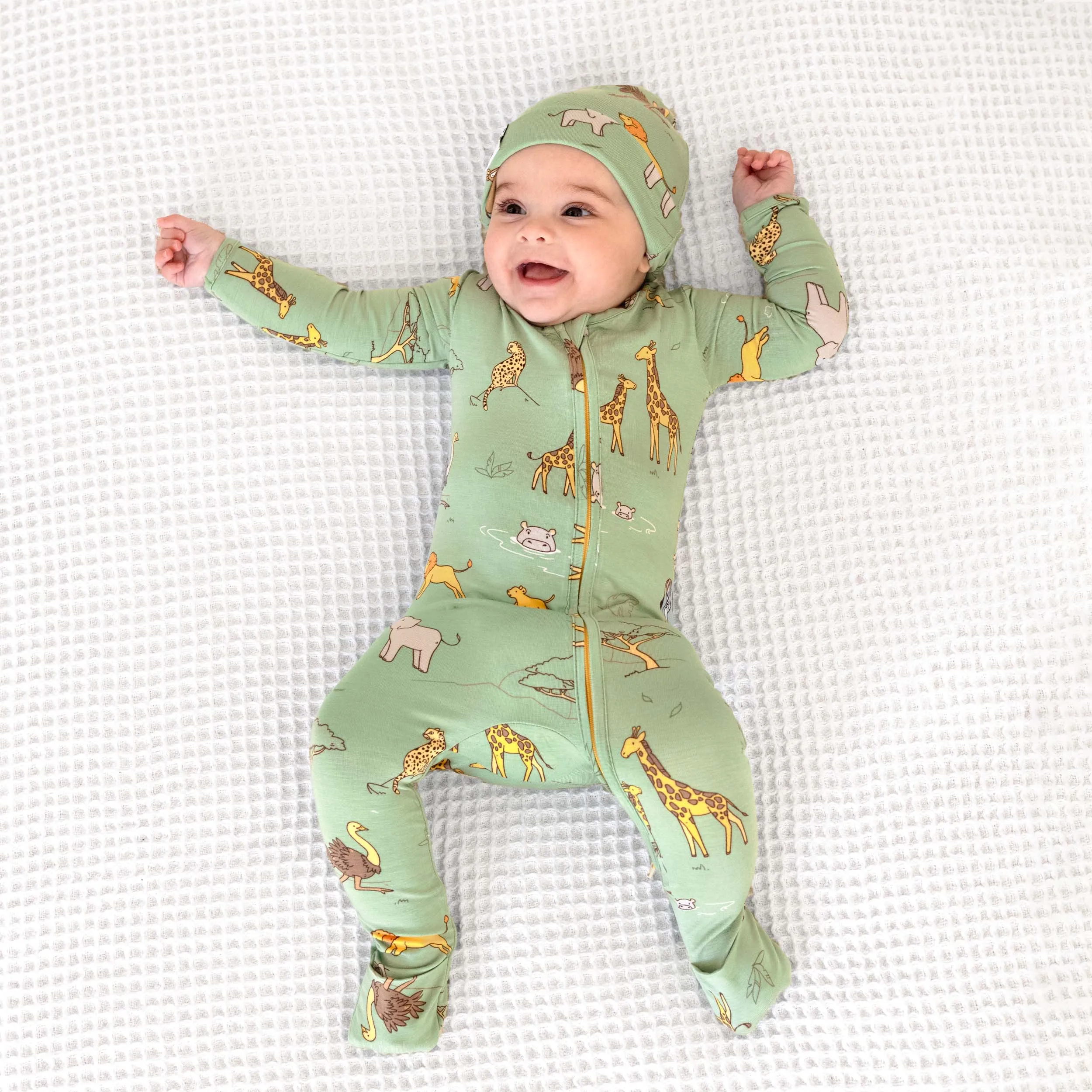 Savannah Bamboo Swaddle & Beanie Set