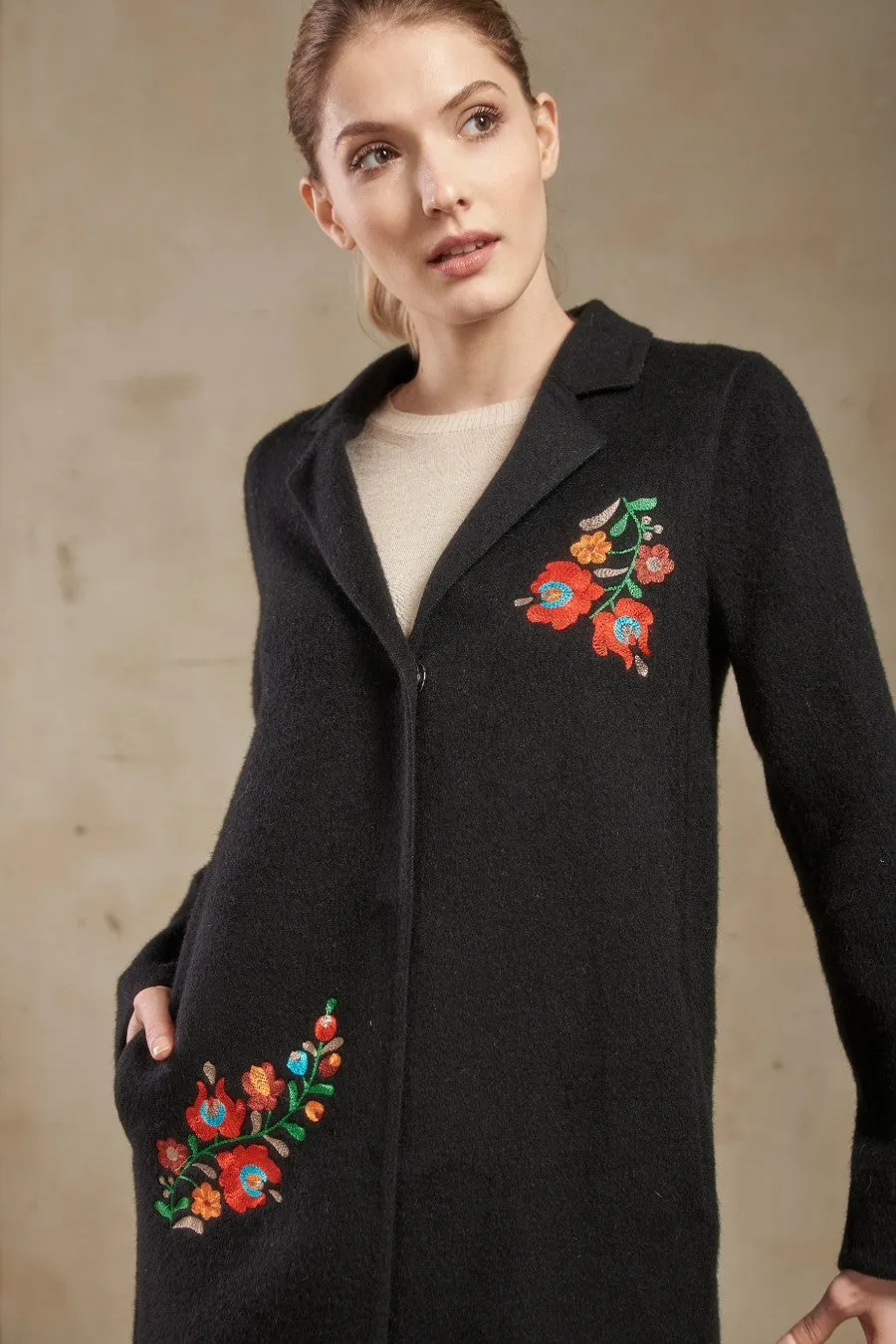 Selina Coat Baby Alpaca & Wool Color Black