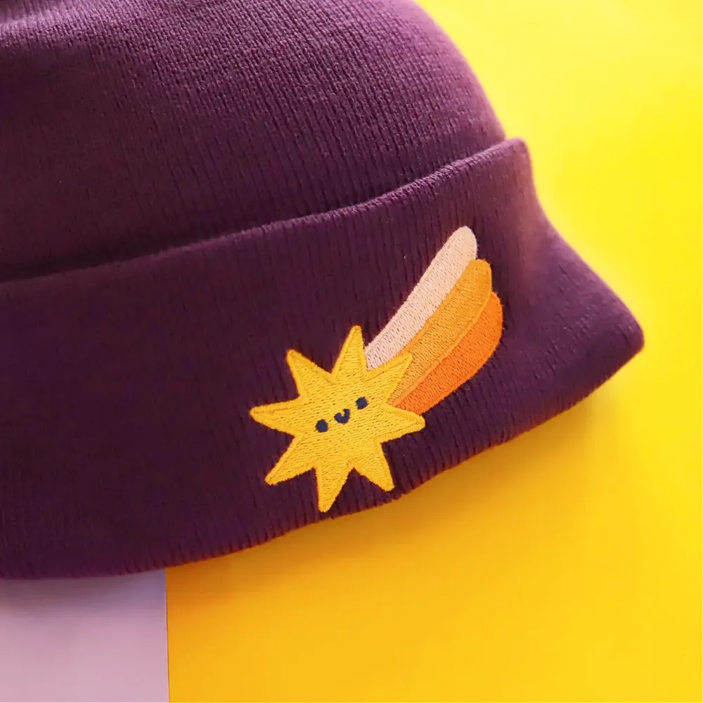 Shooting Star Embroidered Beanie