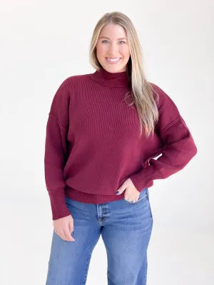 Short And Sweet Sweater - Wine