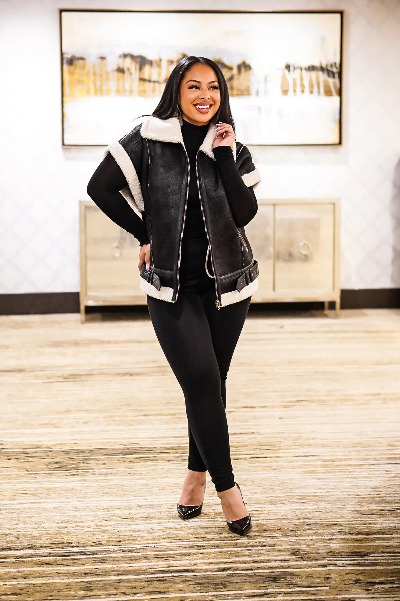 Sidney Vegan Suede Moto Vest