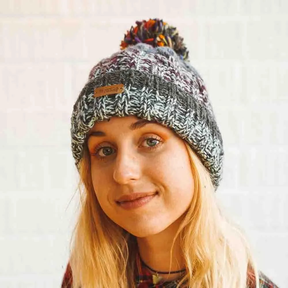 Sierra Knit Cable Pom Pom Beanie