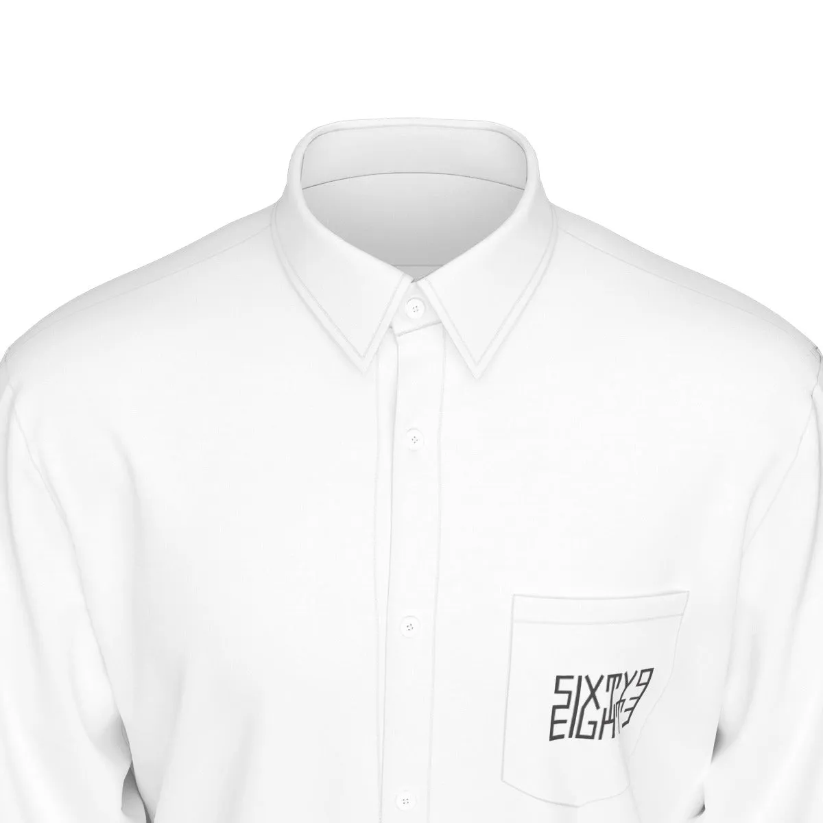 Sixty Eight 93 Logo Black White Men's Cotton Long Sleeve Shirt