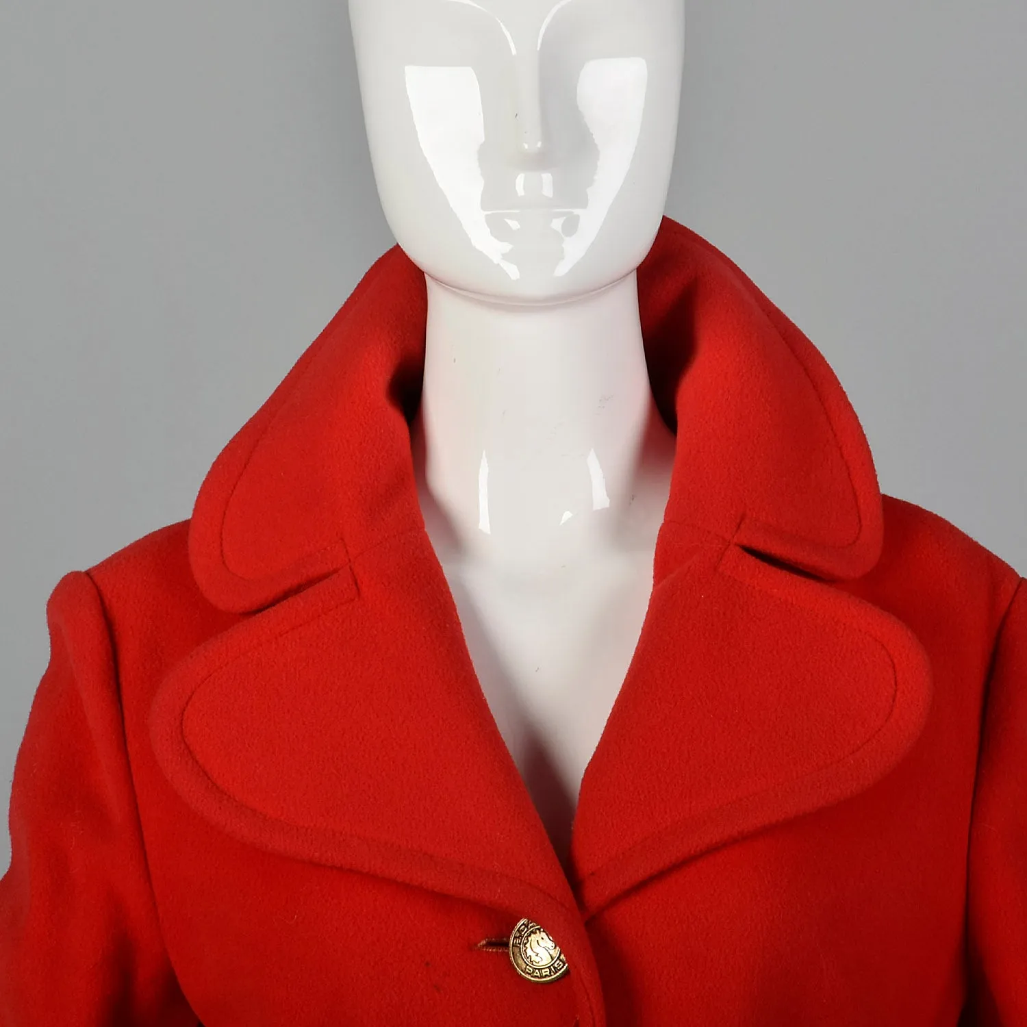 Small Pierre Cardin Red Wool Coat