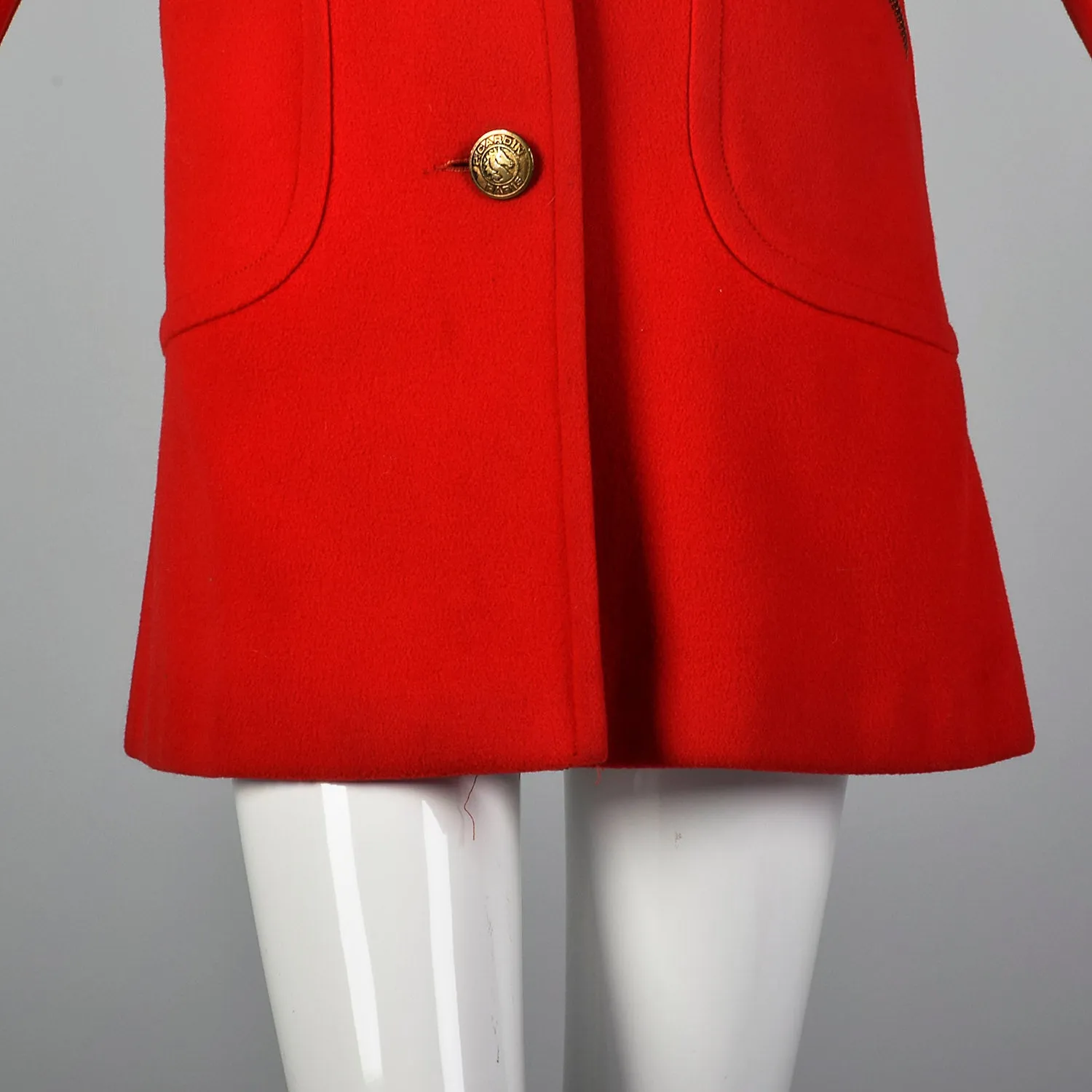 Small Pierre Cardin Red Wool Coat
