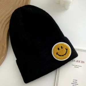 Smile Face Embroidered Beanie