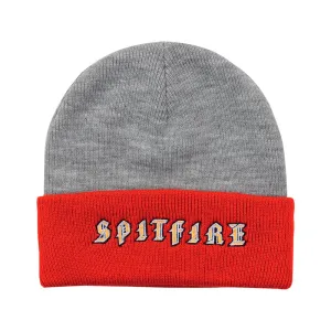Spitfire - Old E Cuff Beanie Heather Grey/Red