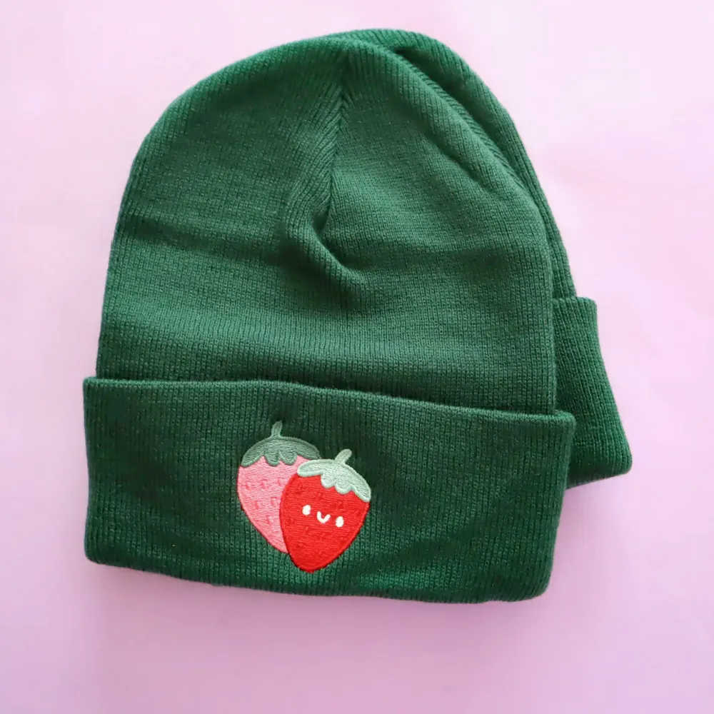 Strawberry Embroidered Beanie