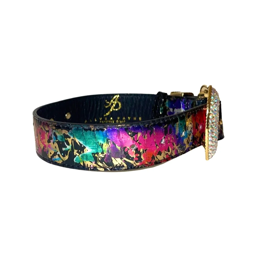Stunning One OF A Kind Art Deco Custom Snake Collar With Swarovski Crystal Italian Hardware