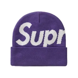 Supreme Big Logo Beanie (FW23) Dark Purple