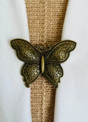 Sweater Clips Bronze Butterfly Sweater Clip Cardigan Clasp Vintage Style Jewelry Gift Gifts for Her by Fabulici