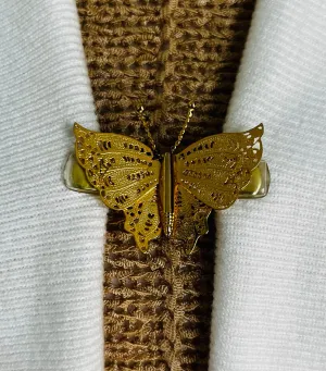 Sweater Clips Butterfly Sweater Clip for Cardigan Clasp Vintage Clip Delicate Jewelry Birthday Gift for Mom Gift for Her by Fabulici