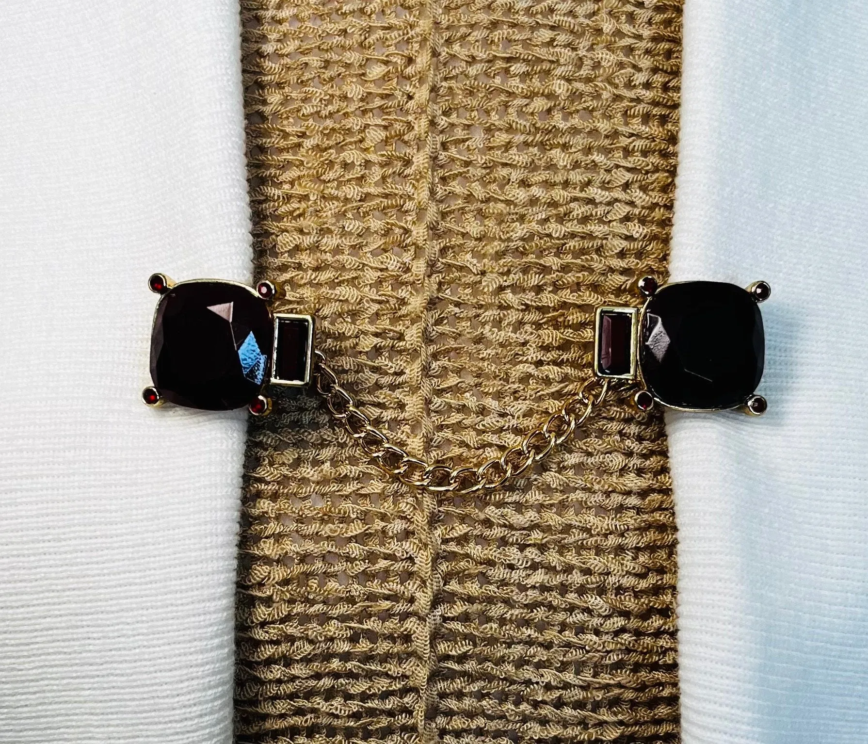 Sweater Clips Vintage Burgundy Cardigan Clip for Sweater Clasp Cinch Clip Chain Sweater Clip Jewelry Gift Gifts for Her by Fabulici