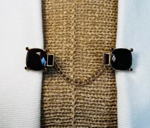 Sweater Clips Vintage Burgundy Cardigan Clip for Sweater Clasp Cinch Clip Chain Sweater Clip Jewelry Gift Gifts for Her by Fabulici