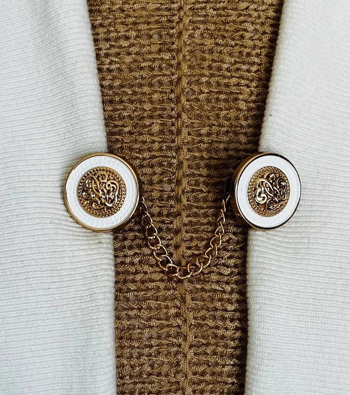 Sweater Clips White Celtic Sweater Clip for Cardigan Clip Kimono Clasps Chain Sweater Clasp Gift for Mom Gifts for Her by Fabulici
