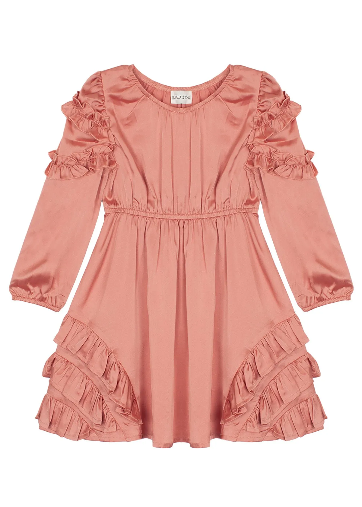 Symphony Ruffled Long Sleeve Dress