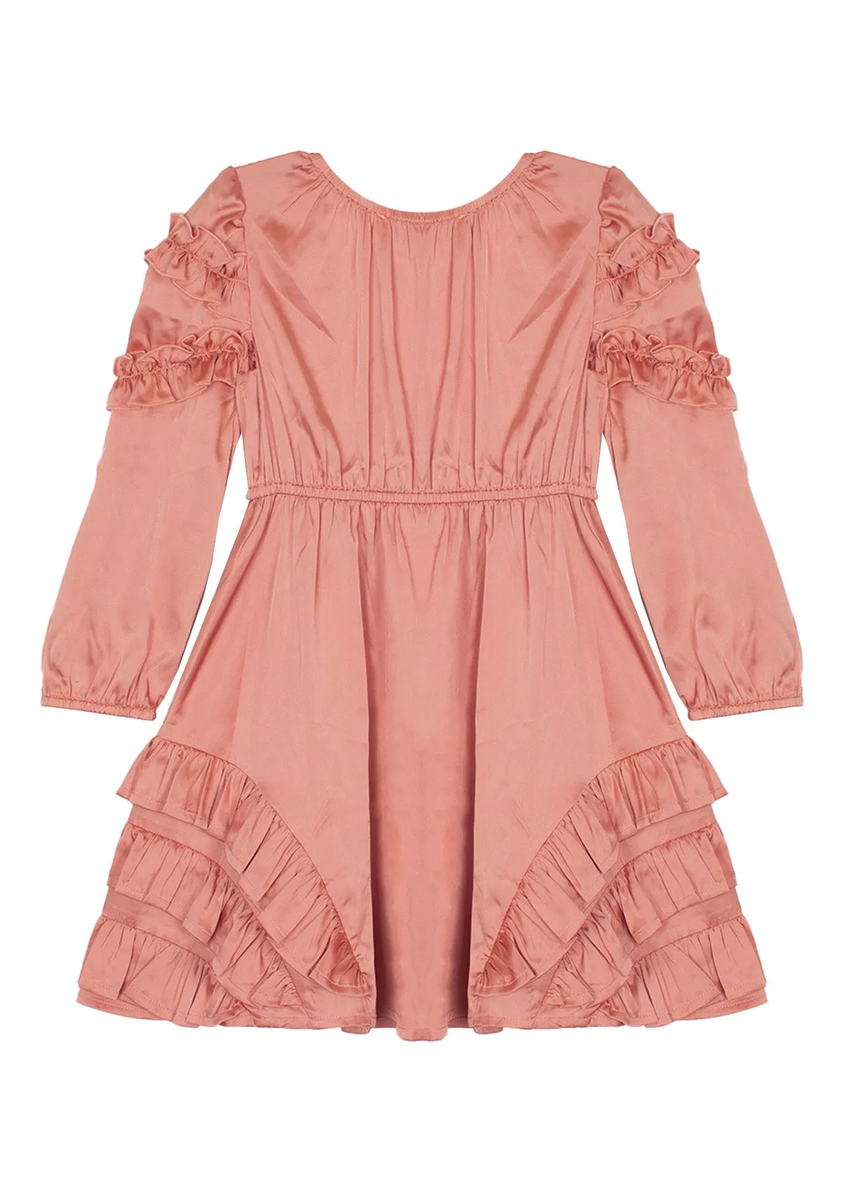 Symphony Ruffled Long Sleeve Dress