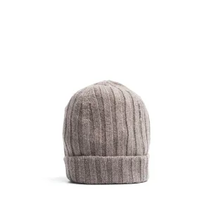 TAUPE COLOUR RIBBED BEANIE