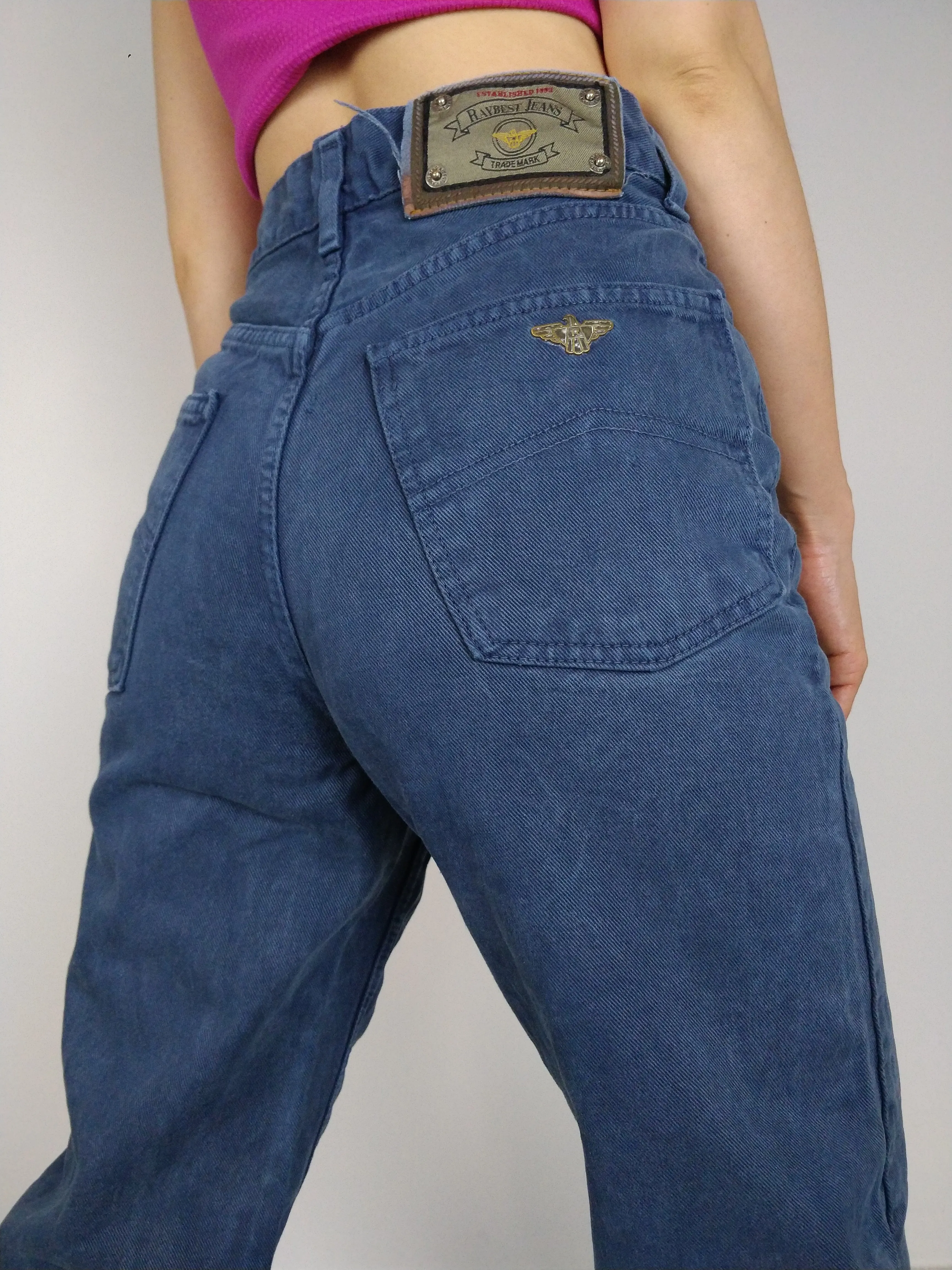 The Blue Raybest | Vintage blue Raybest high waist denim straight fit pants XS-S