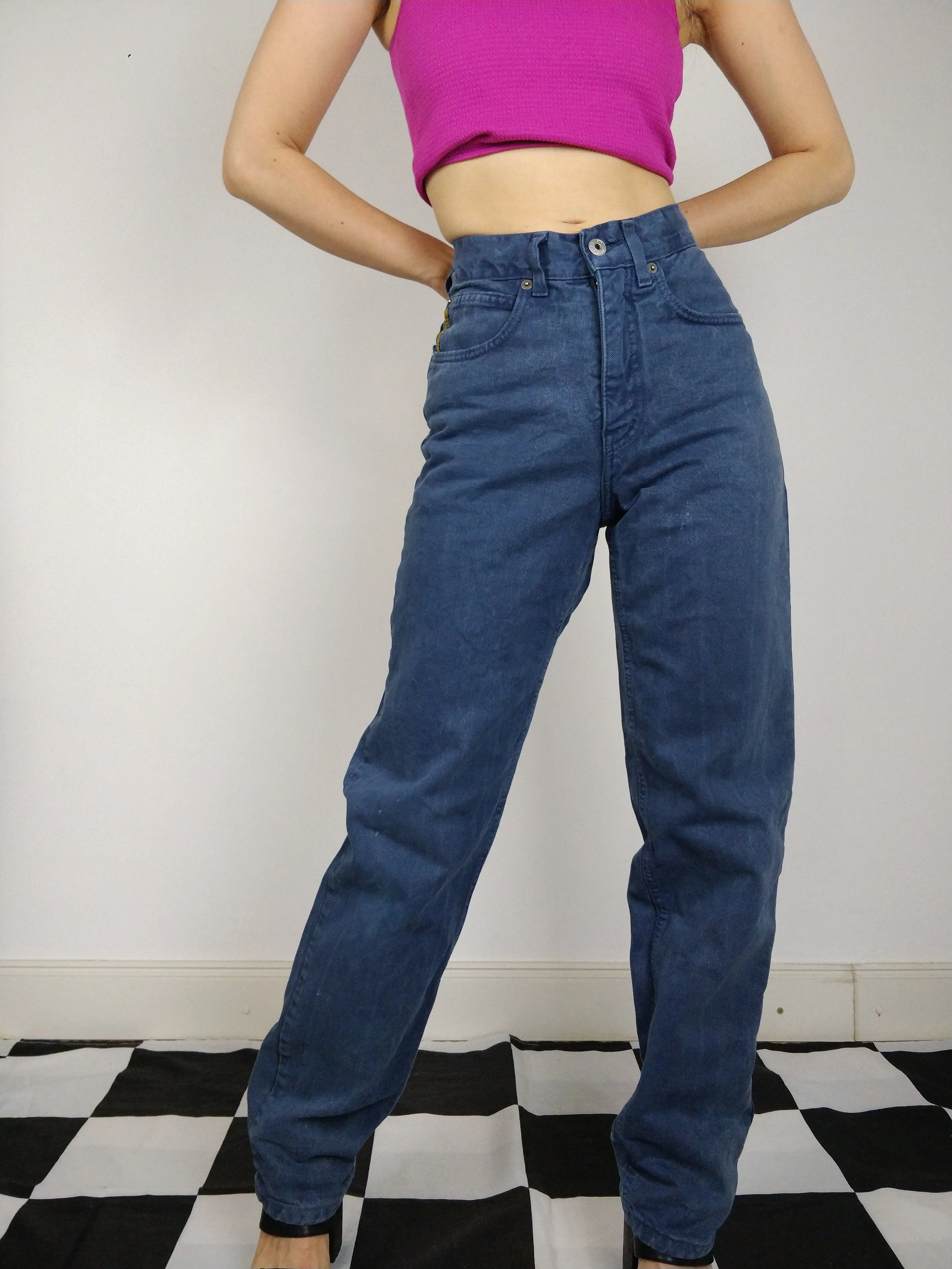 The Blue Raybest | Vintage blue Raybest high waist denim straight fit pants XS-S