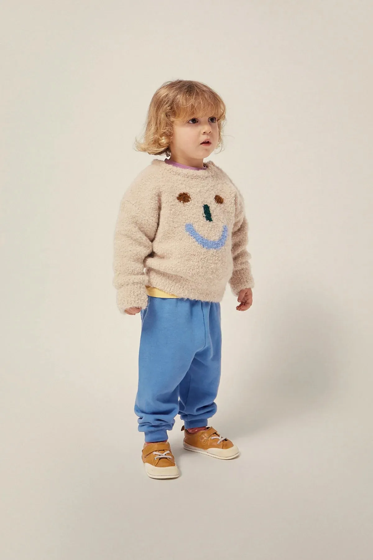 The Campamento Ecru Happy Face Baby Sweater