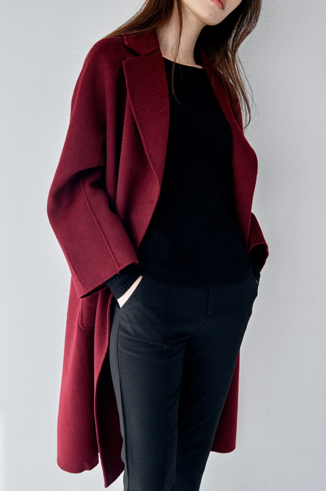 THE CLASSIC COAT - BURGUNDY 90/10