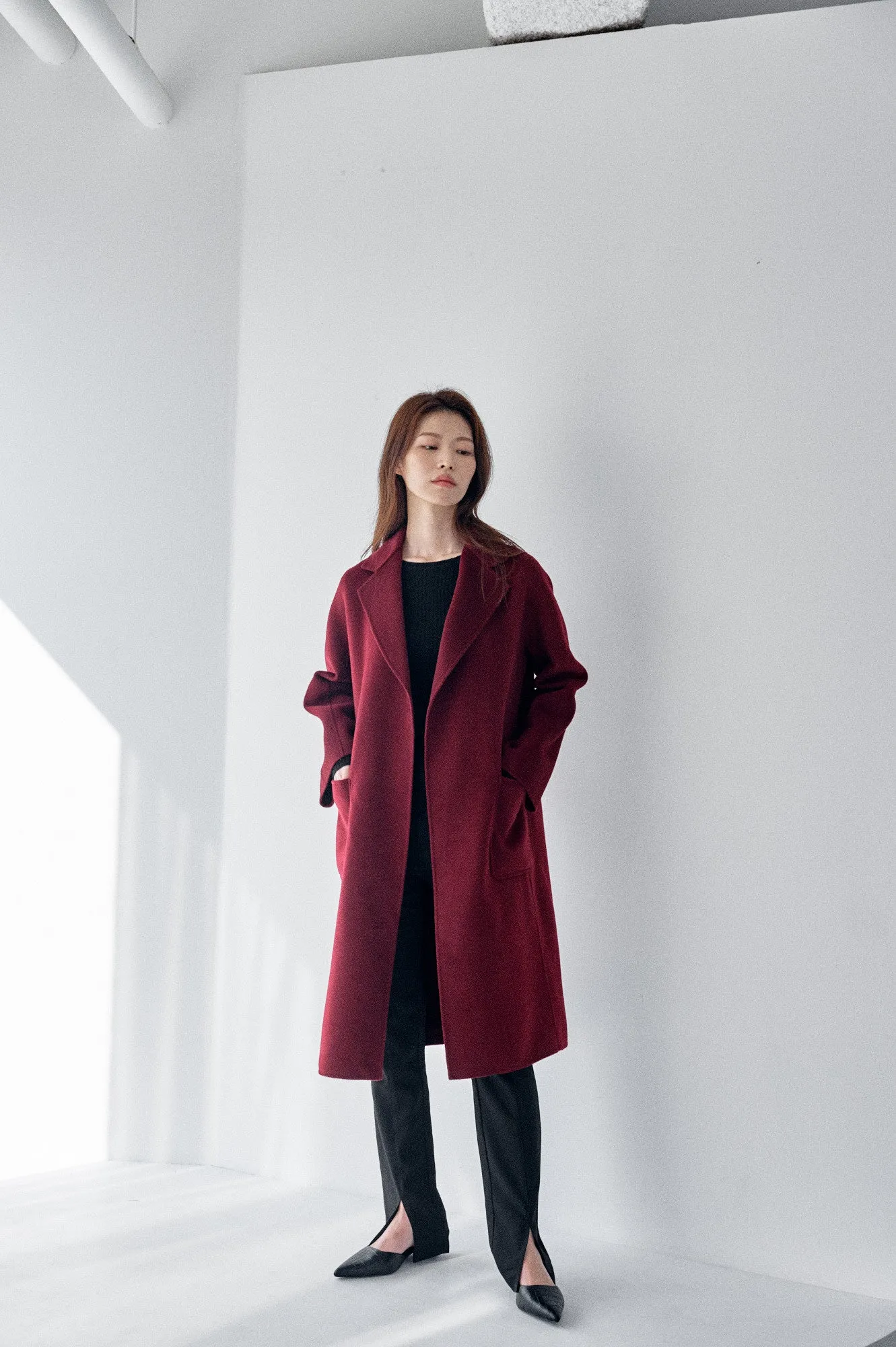 THE CLASSIC COAT - BURGUNDY 90/10