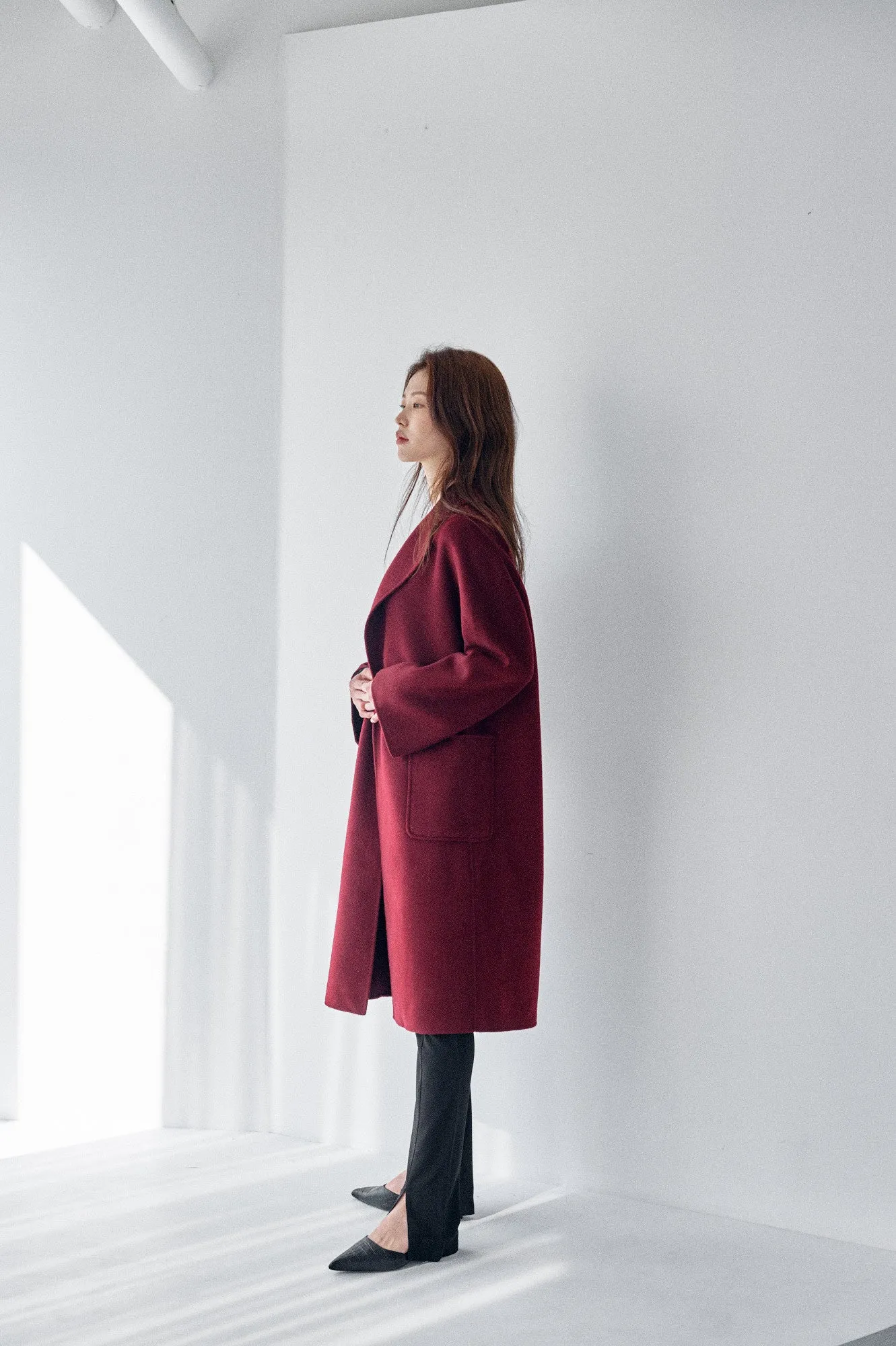 THE CLASSIC COAT - BURGUNDY 90/10