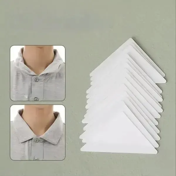 Thick PVC Triangle Shirt Collar Shaper – Anti-Warp, No-Curl Collar Extenders for a Perfectly Crisp Look