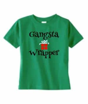 Toddler Kids Gangsta Wrapper Christmas Shirt, Boy or Girl