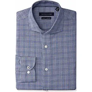 TOMMY HILFIGER Men's slim fit non-iron  Dress Shirt brown multi