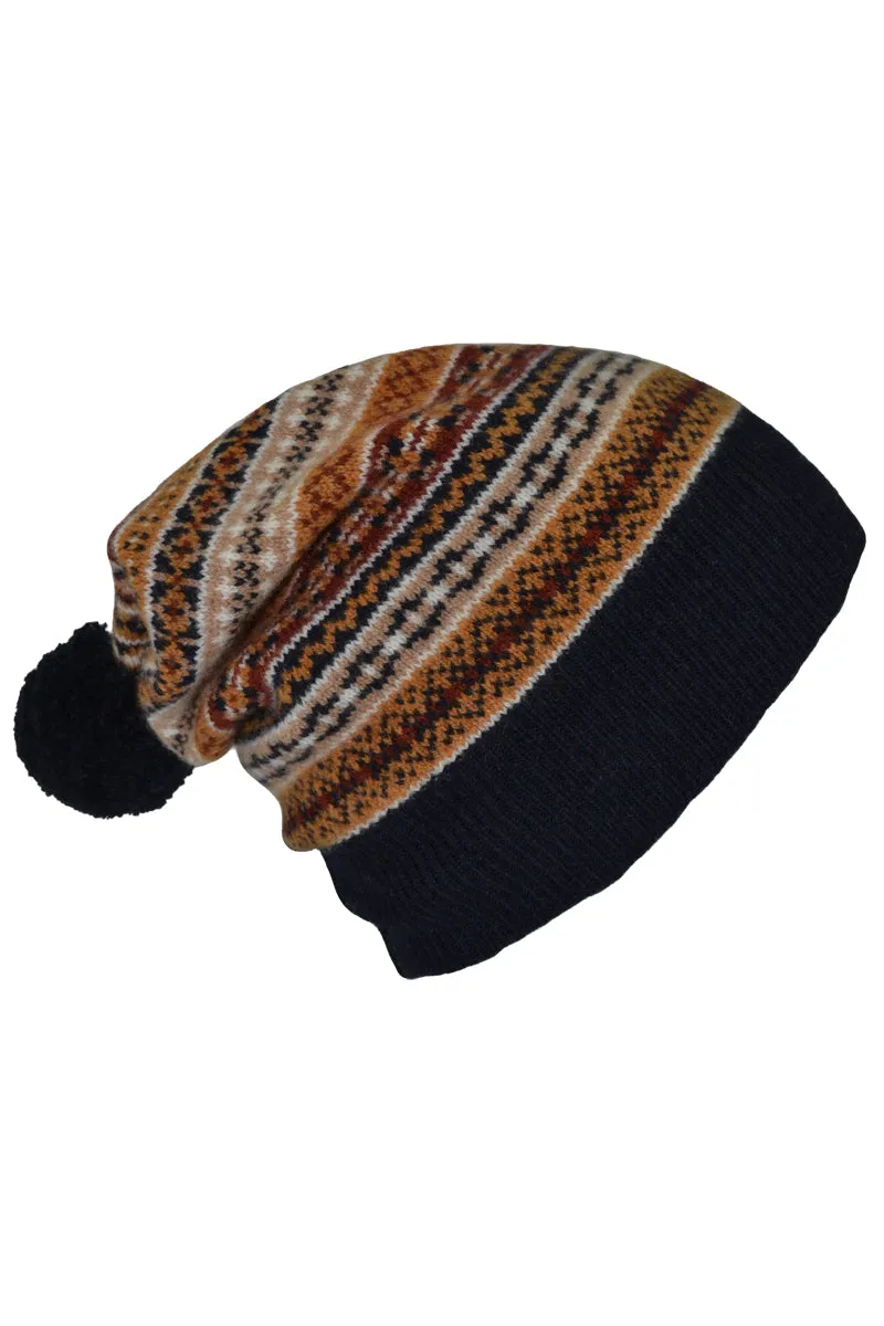 Tweed Fair isle ski hat - Gold