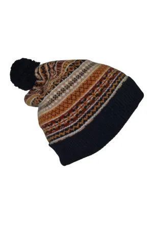 Tweed Fair isle ski hat - Gold