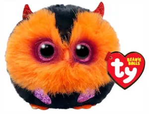 TY BEANIE BALLS - HALLOWEEN - 'WHODINI' BLACK &ORANGE OWL
