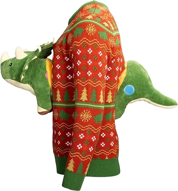 Ugly Christmas Sweater JulesRoche 3D Dinosaur Festive Wear