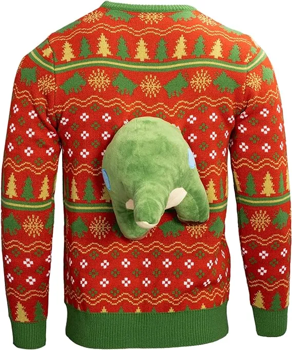 Ugly Christmas Sweater JulesRoche 3D Dinosaur Festive Wear