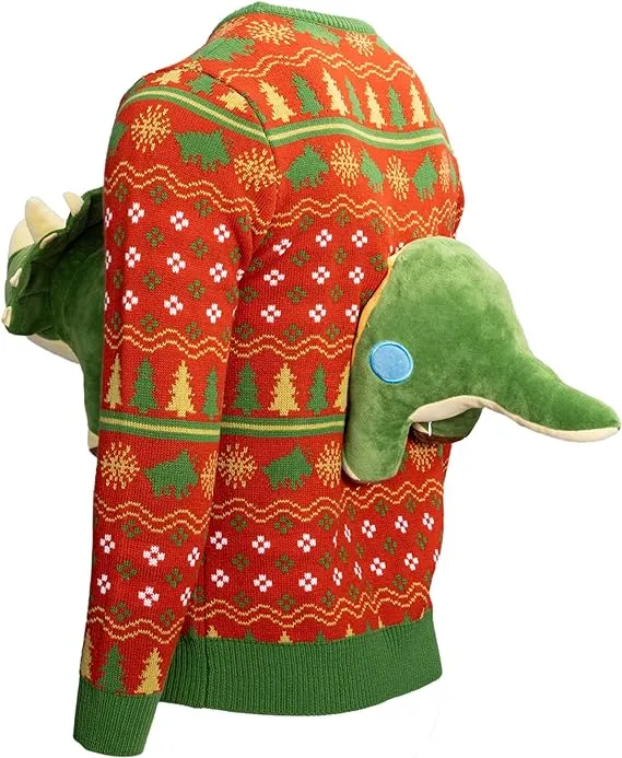 Ugly Christmas Sweater JulesRoche 3D Dinosaur Festive Wear