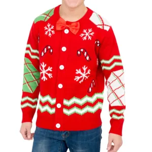 Ugly Christmas Sweater JulesRoche Candy Canes Snowflakes Unisex