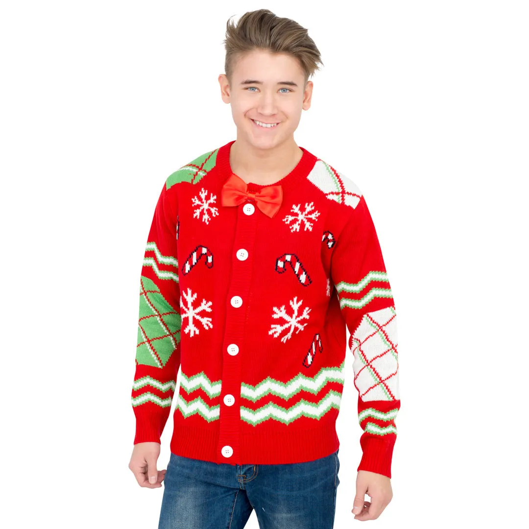 Ugly Christmas Sweater JulesRoche Candy Canes Snowflakes Unisex